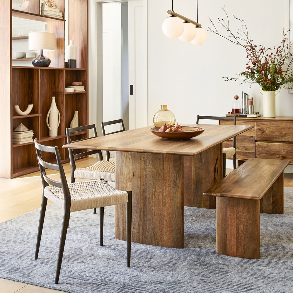 West Elm Dining Table, family room makeover, reduce energy costs