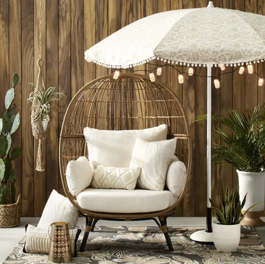 Patio egg chair, patio decor, decor for  outdoors, outdoor furniture