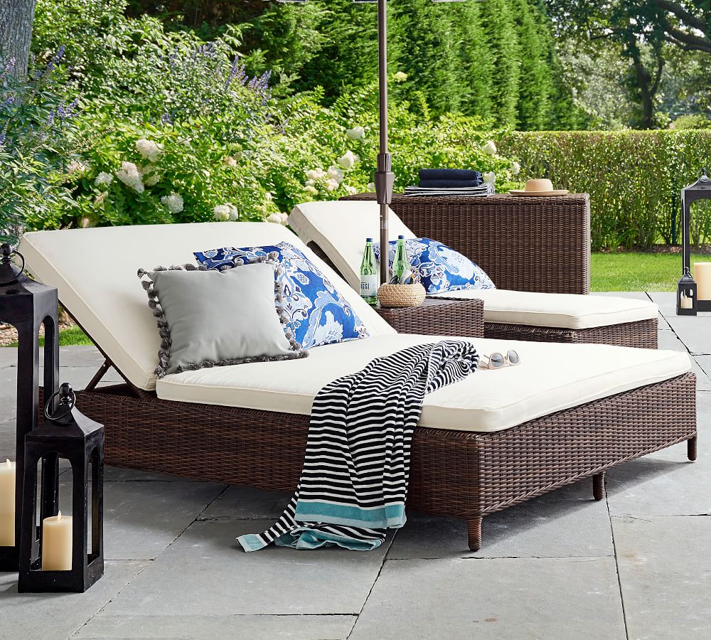 Wicker Double Chaise Lounge , patio design, diy, home decor