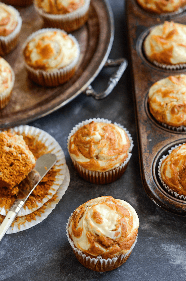 Pumpkin Cream Cheese Swirl Muffins