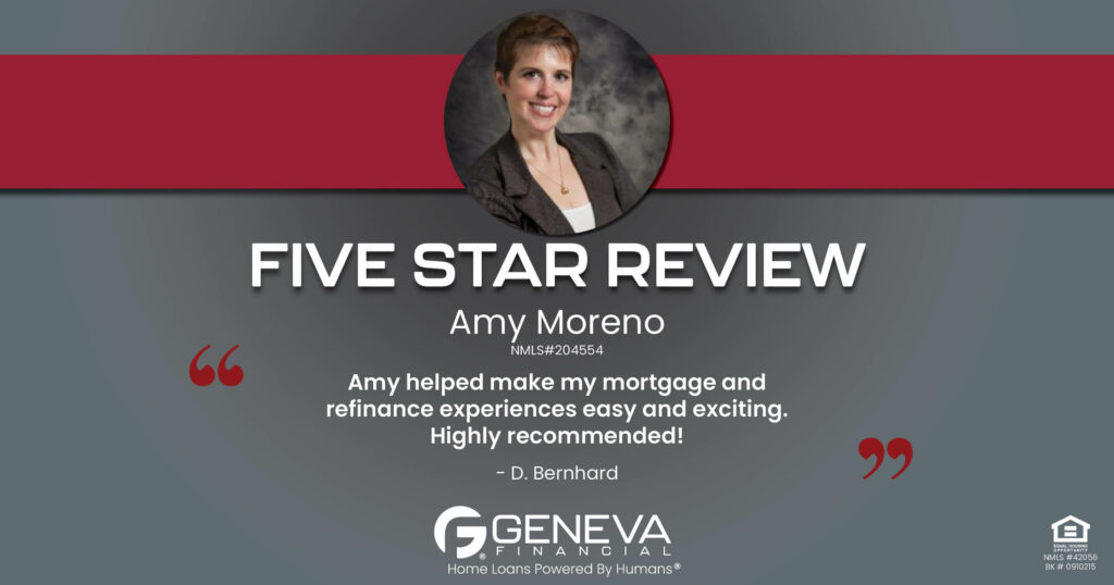 5 Star Review for Amy Moreno Geneva Financial Home Loans, Arizona