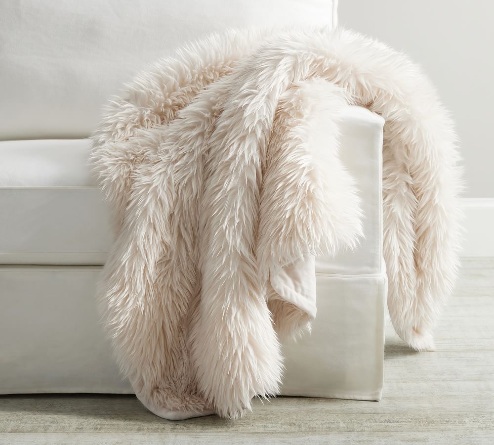 Cozy Home For The Holidays, holiday decor, fur throw blanket,