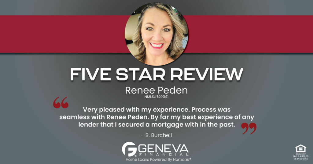 5 Star Review for Renee Peden, Licensed Mortgage Loan Officer with Geneva Financial, Lexington, Kentucky – Home Loans Powered by Humans®.