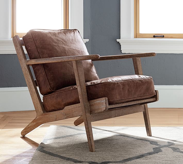 Color of the year 2022, Neutrals, armchair, leather, potterybarn