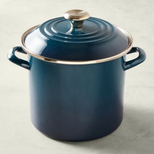 Le Creuset Enameled Cast Iron Steel Stock Pot Home By Geneva