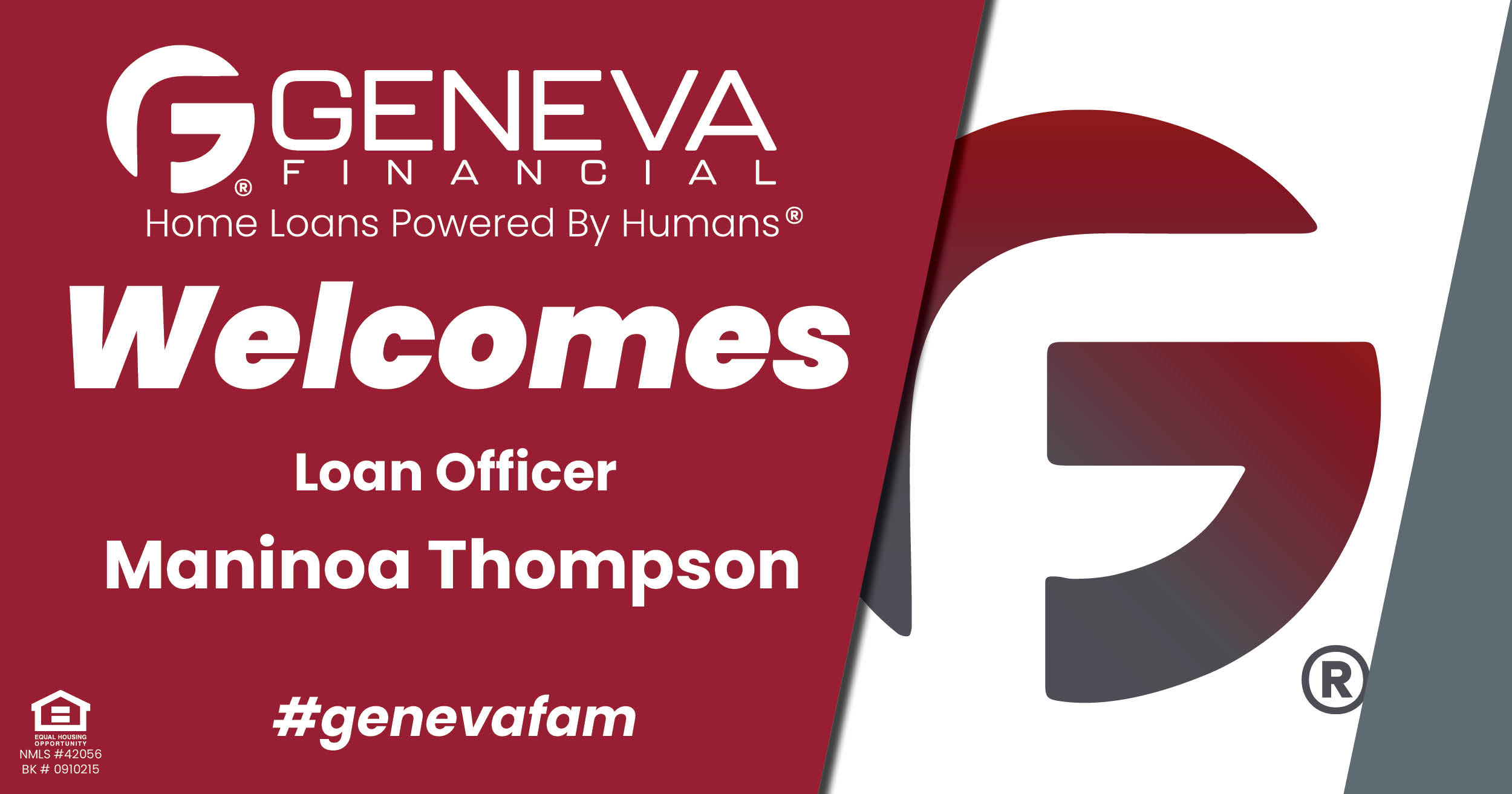 Geneva Financial Welcomes New Loan Officer Maninoa Thompson to Bothell, WA – Home Loans Powered by Humans®.