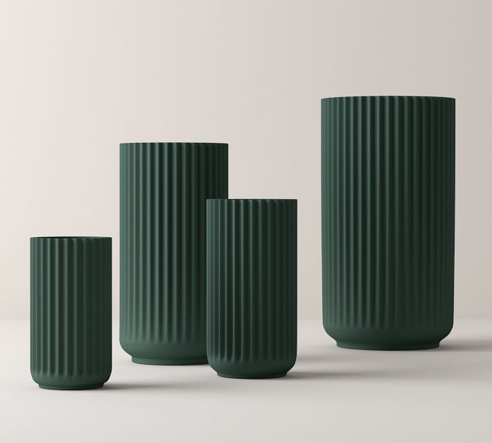 The Lyngby Green Porcelain Vases originated in 1936 and has become one of the most iconic designs from the Danish brand Lyngby Porcelain.