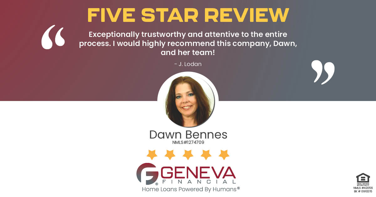 5 Star Review for Dawn Bennes, Licensed Mortgage Branch Manager with Geneva Financial, Winter Garden, FL – Home Loans Powered by Humans®.