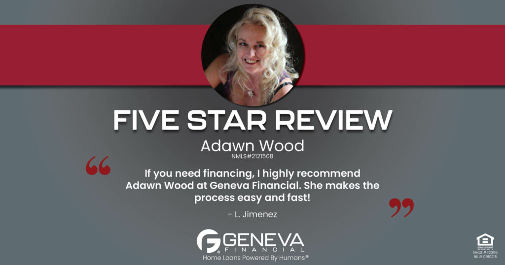 5 Star Review for Adawn Wood, Licensed Mortgage Loan Officer with Geneva Financial, Hamilton, MT – Home Loans Powered by Humans®.