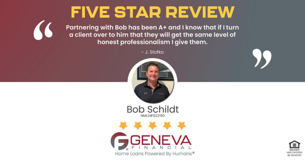 5 Star Review for Bob Schildt, Licensed Mortgage Branch Manager with Geneva Financial, Myrtle Beach, SC – Home Loans Powered by Humans®.