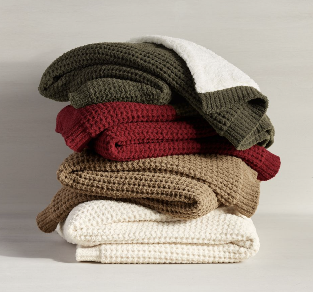 Chenille Waffle Sherpa Back Throw