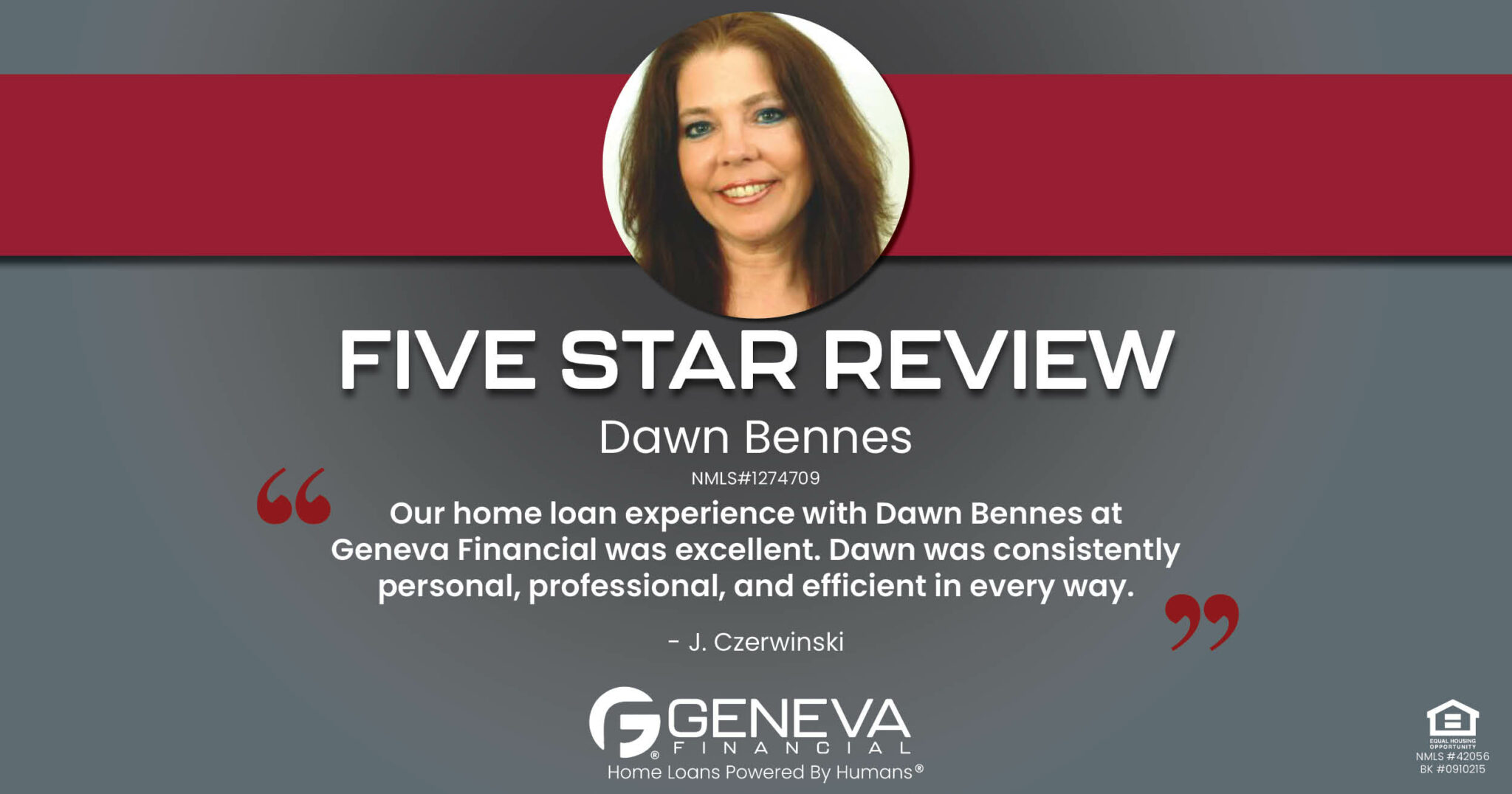 5 Star Review for Dawn Bennes Geneva Financial Home Loans, Florida