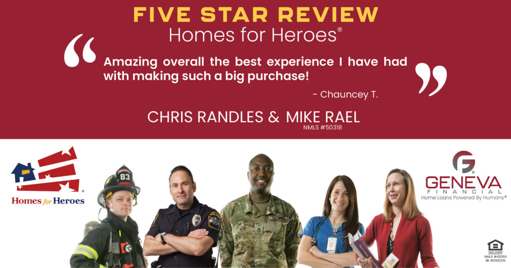 5 Star Review for Chris Randles and Mike Rael with Geneva Financial, Temecula, CA – Home Loans Powered by Humans®.