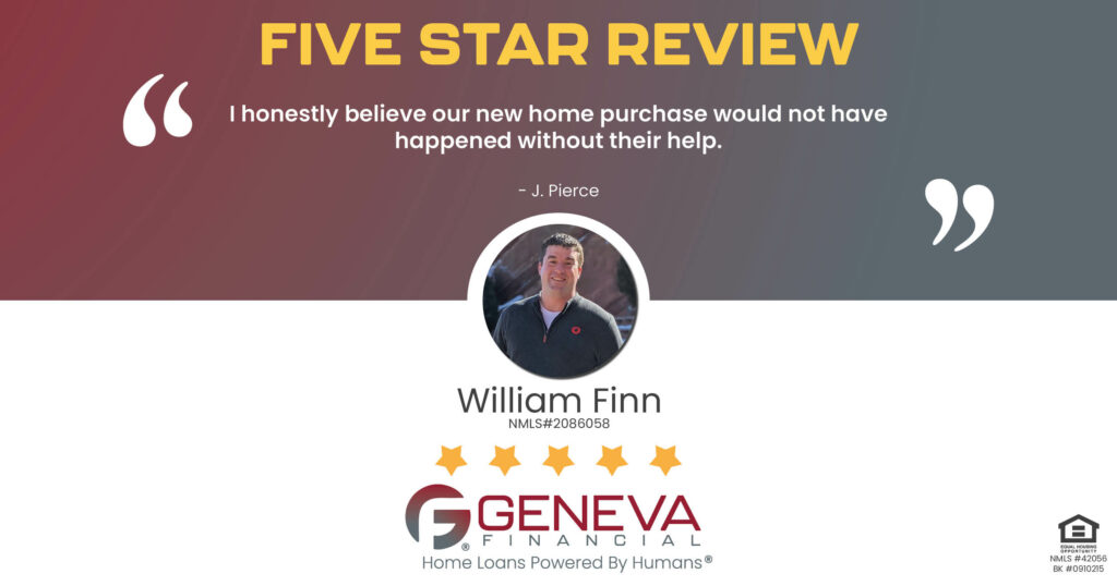 5 Star Review for William Finn, Licensed Mortgage Loan Officer with Geneva Financial, Denver. CO – Home Loans Powered by Humans®.