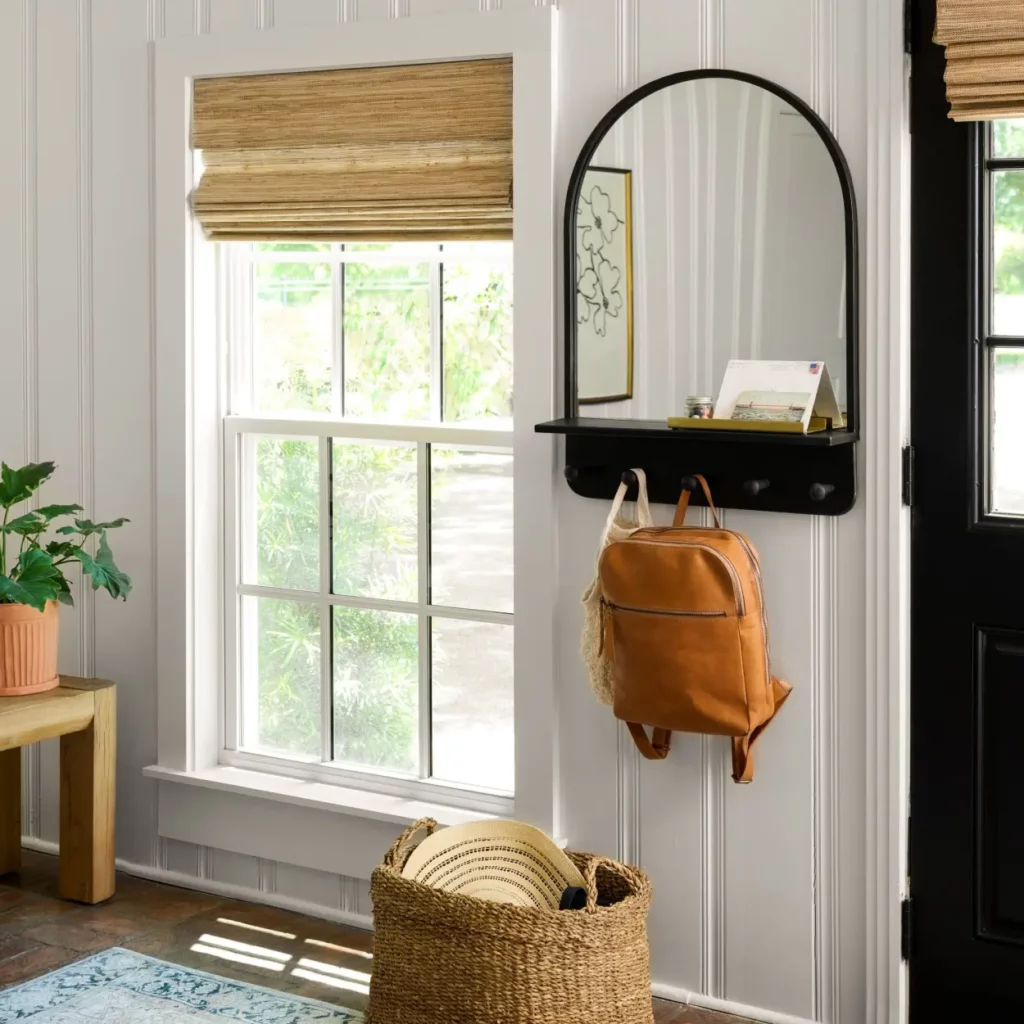 Rosie Mirror With Hooks and Shelf
