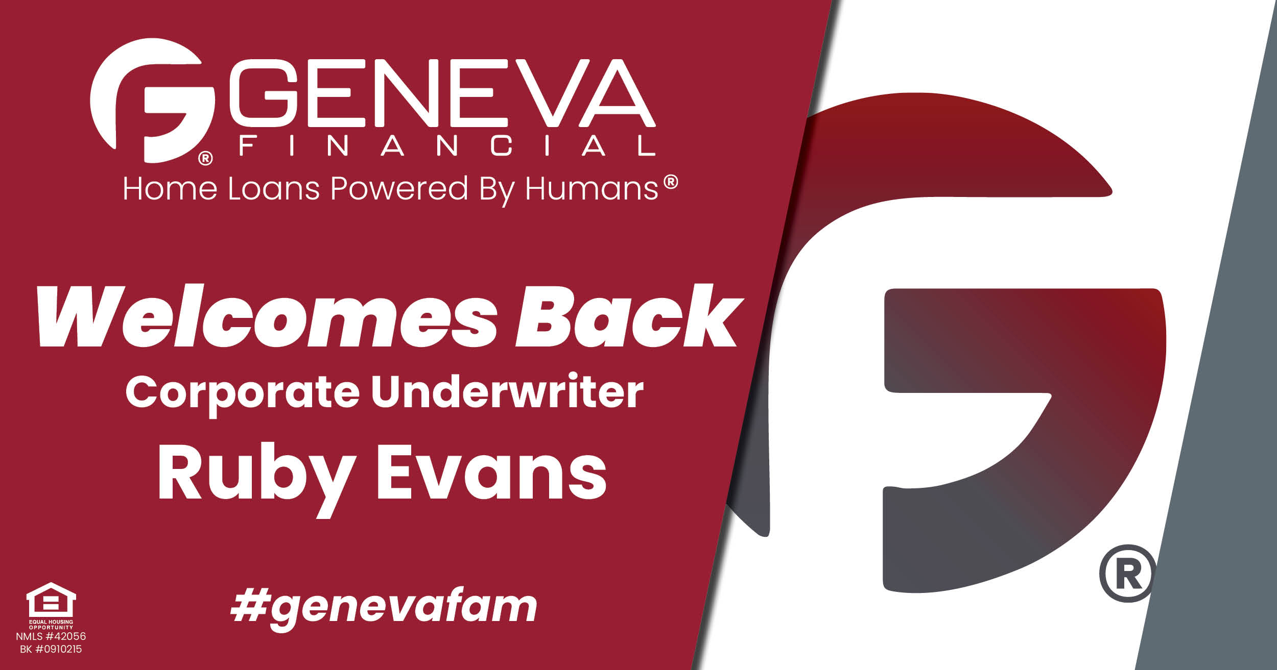 Geneva Financial Welcomes New Underwriter Ruby Evans to Geneva Corporate – Home Loans Powered by Humans®.