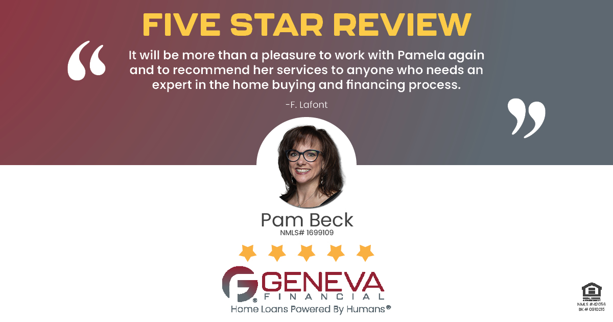 5 Star Review for Pam Beck, Licensed Mortgage Loan Officer with Geneva Financial, Glendale, AZ – Home Loans Powered by Humans®.