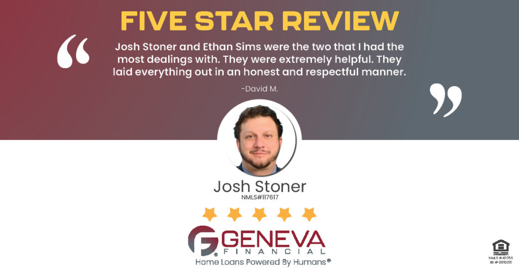 5 Star Review for Josh Stoner, Licensed Branch Manager with Geneva Financial, Mount Holly, NC – Home Loans Powered by Humans®.