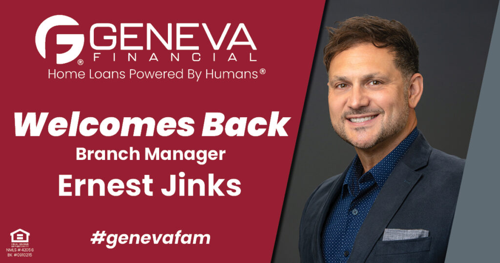 Geneva Financial Welcomes Back Branch Manager Ernest Jinks to Mooresville, IN – Home Loans Powered by Humans®.