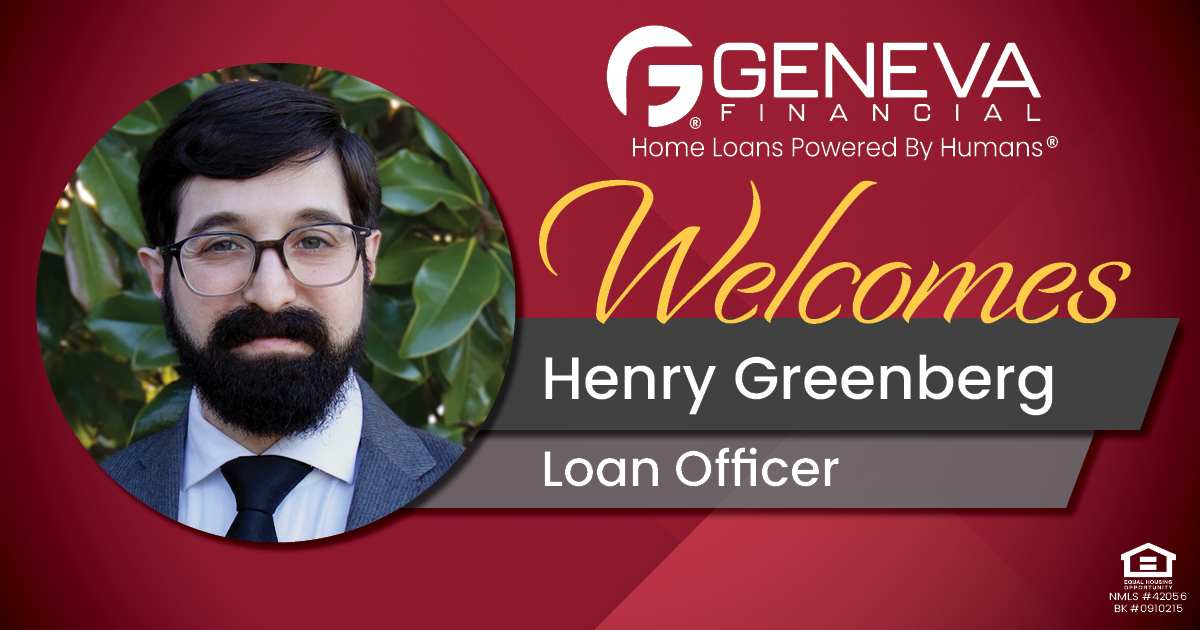 Geneva Financial Loan Officer Henry Greenberg to New Jersey
