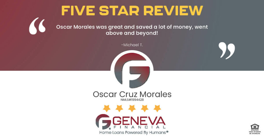 5 Star Review for Oscar Cruz Morales, Licensed Mortgage Loan Officer with Geneva Financial, Glendale, AZ – Home Loans Powered by Humans®.