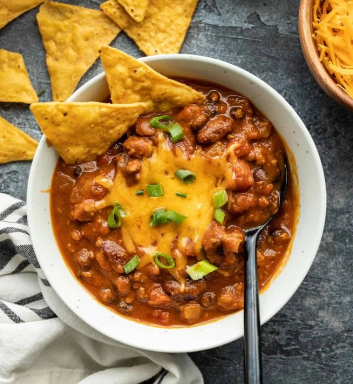 Bowl of pumpkin chili