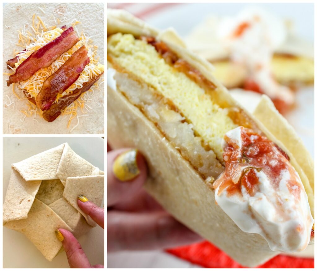 Taco Bell Breakfast Crunchwrap Collage