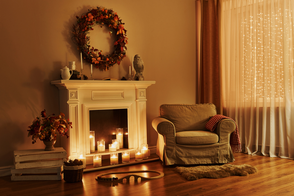 candles in living room