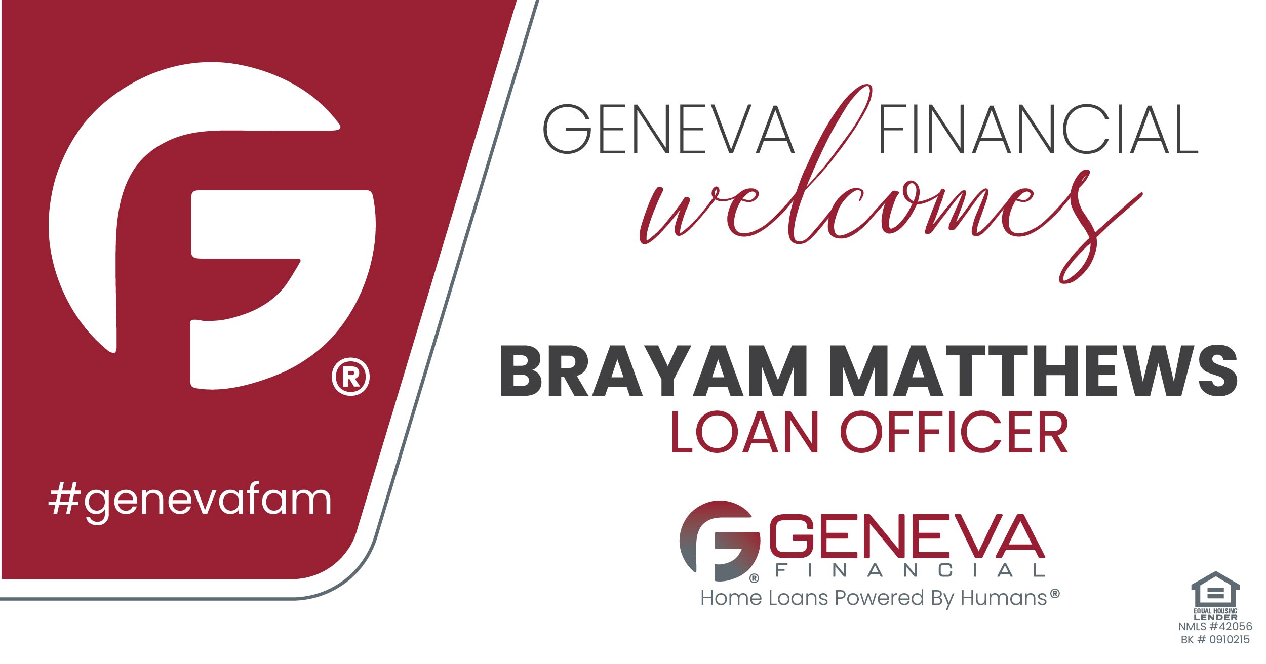 Geneva Financial Welcomes New Loan Officer Brayam Matthews to Shelbyville, Indiana – Home Loans Powered by Humans®.