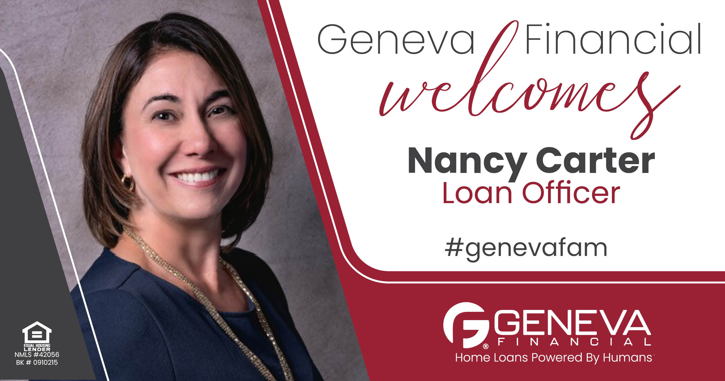 Geneva Financial Welcomes New Loan Officer Nancy Carter to Lexington, Kentucky – Home Loans Powered by Humans®.