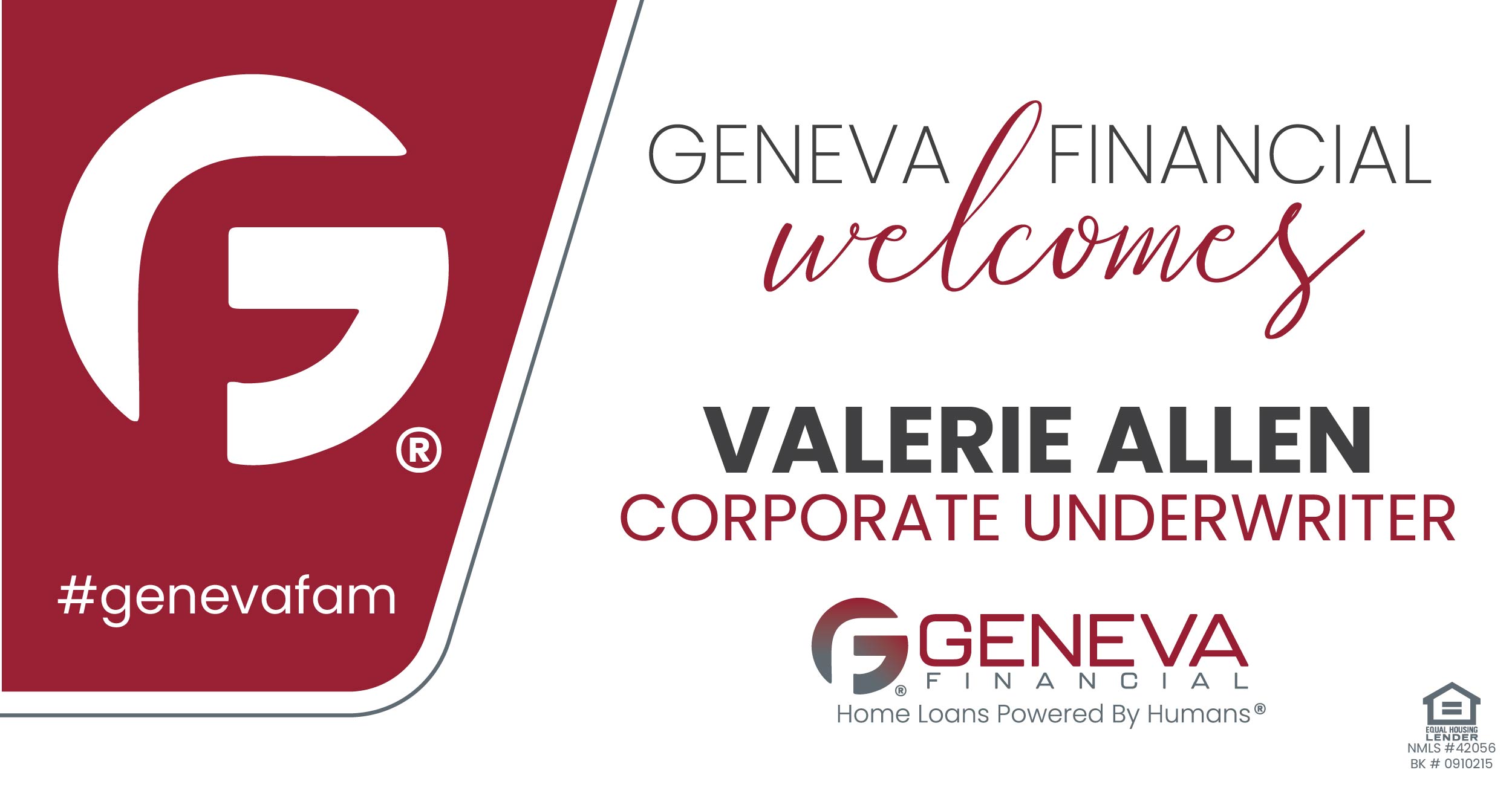 Geneva Financial Welcomes New Underwriter Valerie Allen to Geneva Corporate – Home Loans Powered by Humans®.