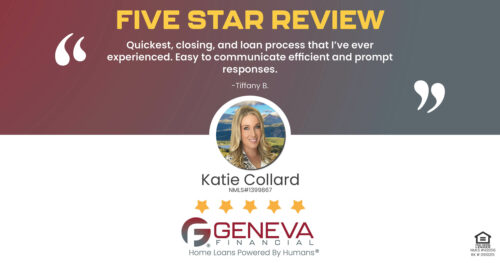 Positive review for loan officer Katie Collard: "Quickest, closing, and loan process that I’ve ever experienced."
