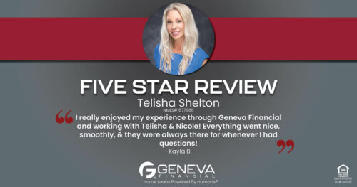 Positive review for Telisha Shelton: "I really enjoyed my experience through Geneva Financial and working with Telisha & Nicole!"