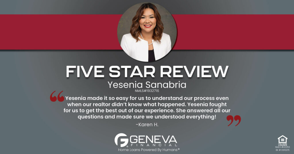 Review for Geneva Loan Officer Yesenia Sanabria: "Yesenia made it so easy for us to understand our process."