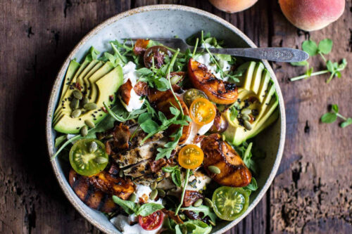 Balsamic Peach Basil Chicken Salad