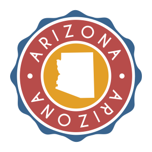 Arizona, USA Badge Map Vector Seal Vector Sign. National Symbol Country Stamp Design Icon Label.